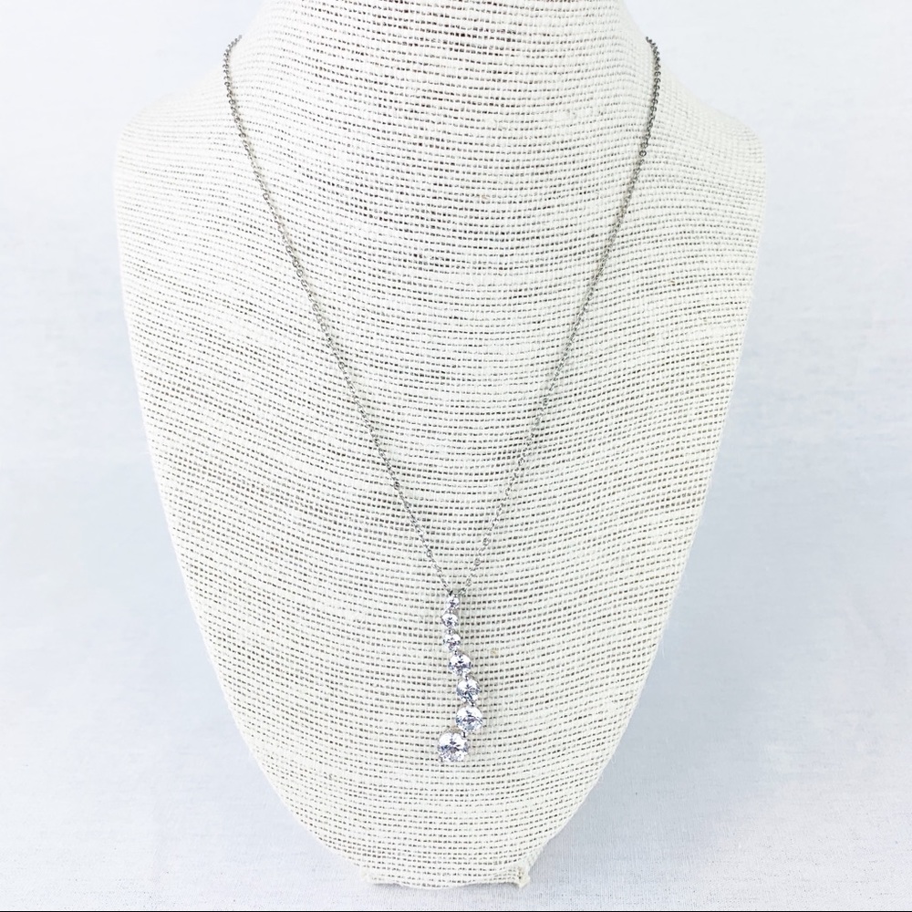 Pretty Crystal “Waterfall” Necklace
